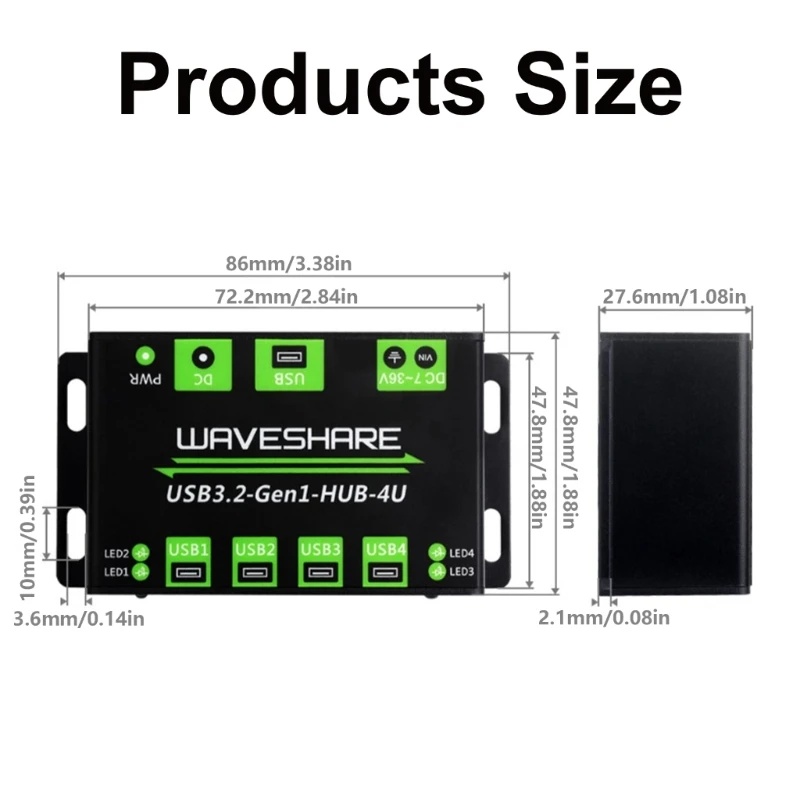 USB 3.2 Multiport Hub with Wide Power Input for Stability