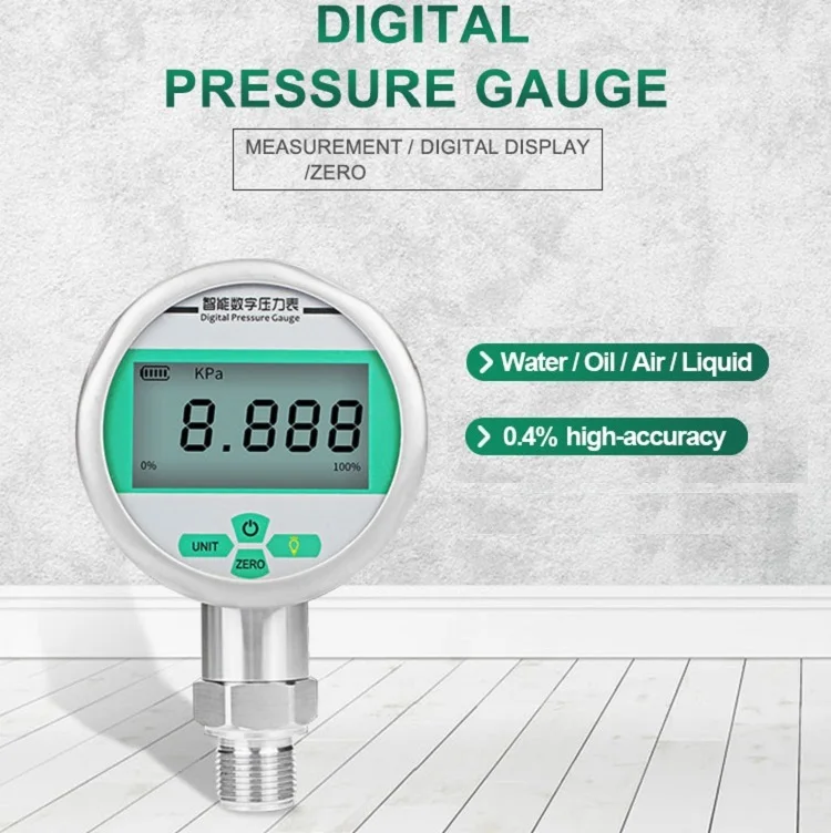 Digital Pressure Gauge Manometer Meter Liquid Gas Digital Pressure Gauge 0-10bar