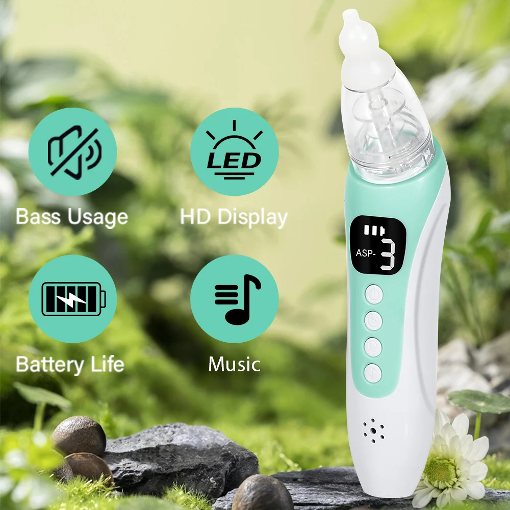 Cloud Prime Portable electric nose suction device, USB rechargeable with 3-level suction, 3 interchangeable heads, music light, nose cleaning tool set, ideal home gift, exquisite design, durable plastic body, suitable for both men and women