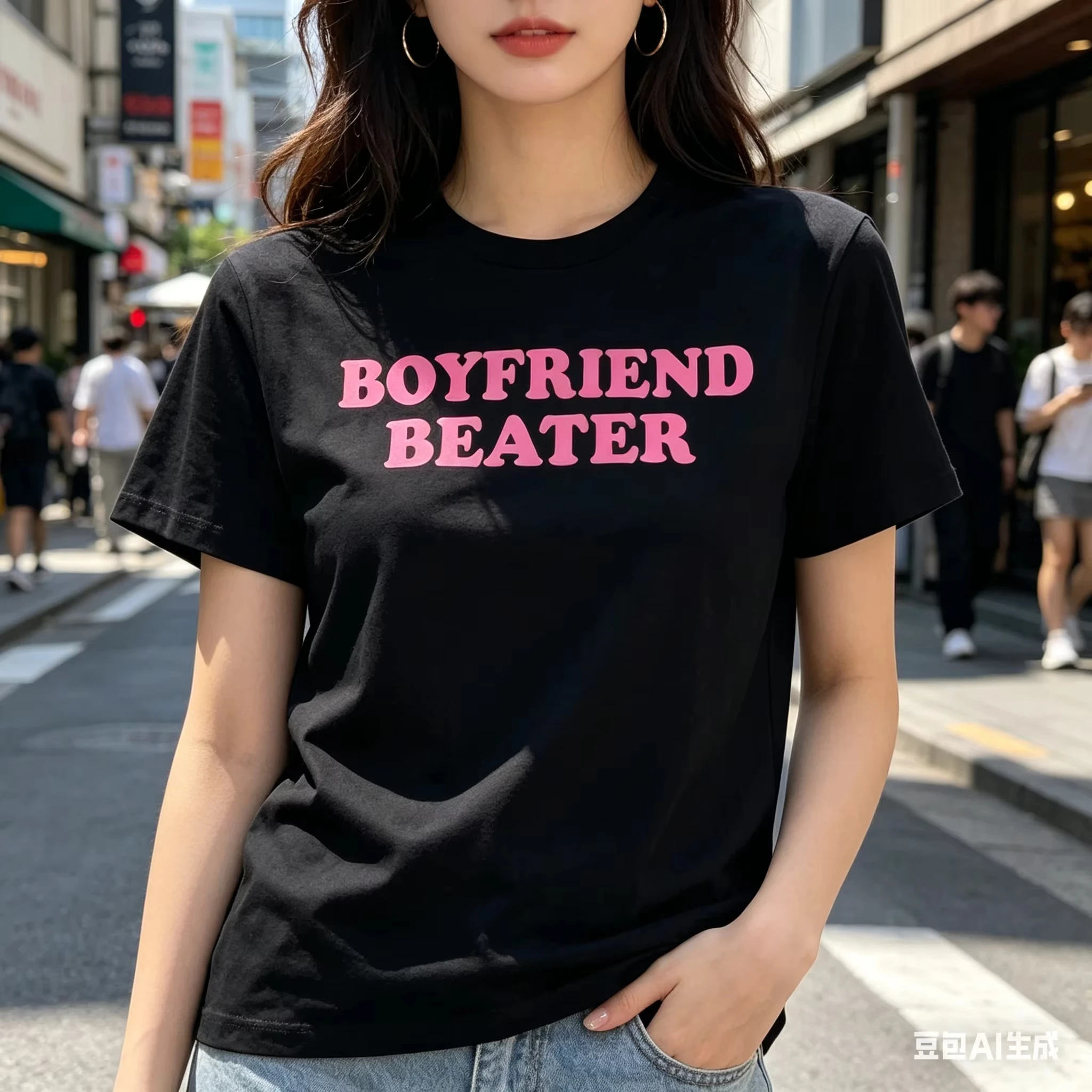 Boyfriend Beater Funny Girlfriend Meme T ShirtsWomen Humor Streetwear Tee Shirt Short Sleeve Unisex Loose Clothing