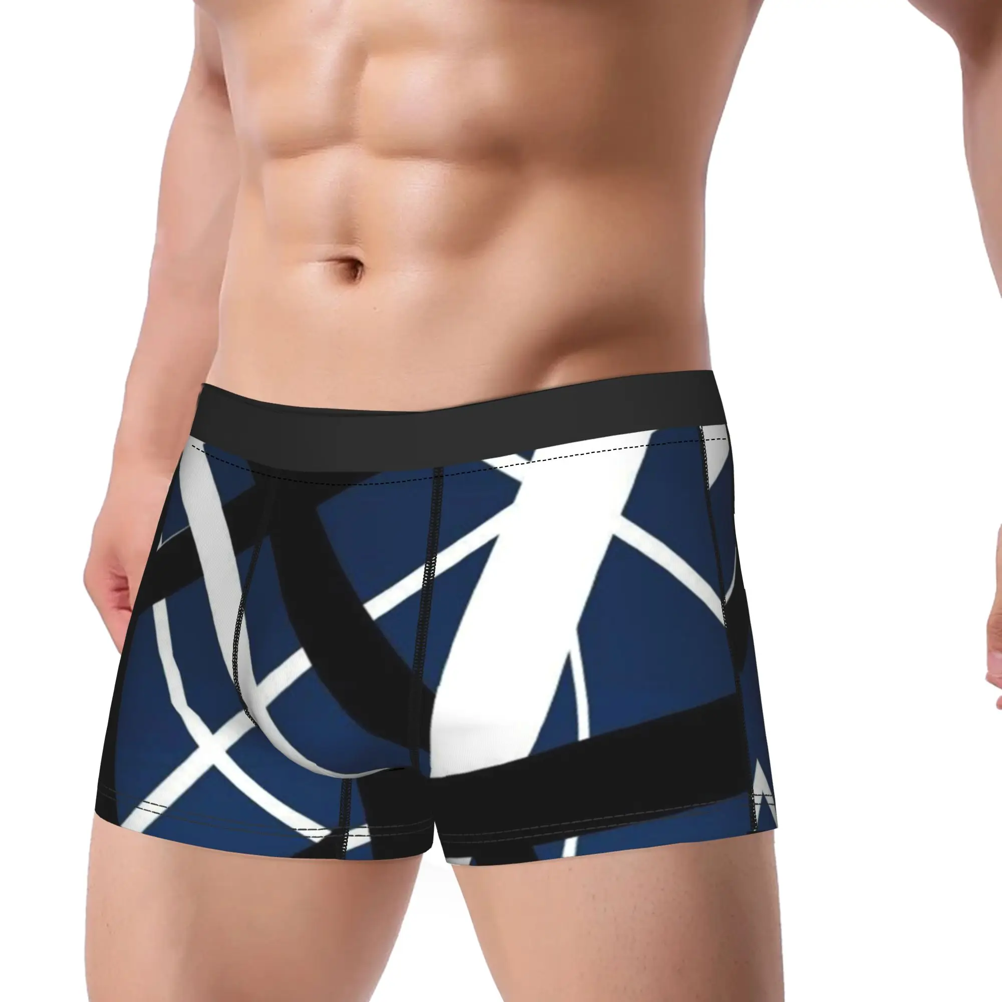 

Трусы-боксеры Van Halen Blue Slash Trunk Pouch, качественные трусы-боксеры с принтом, удобные мужские трусы большого размера