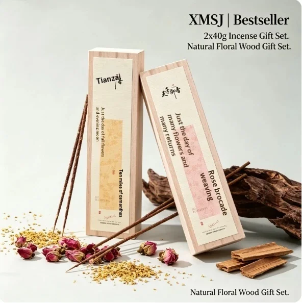 Hot Selling 2x40g Incense Gift Set Osmanthus Rose Natural Floral Wood Stick Incense. meditation Insence Incensos Naturais