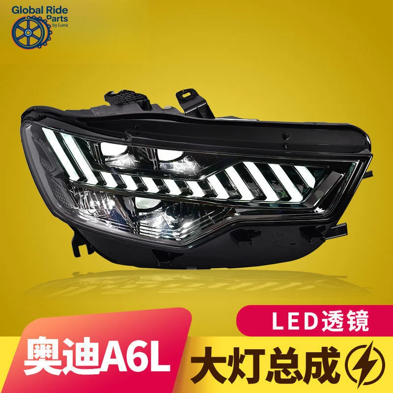 

Подходит для 12-15 Audi A6L, модификация фары в сборе, стиль A7, дневные ходовые огни, плавный указатель поворота, светодиодная фара