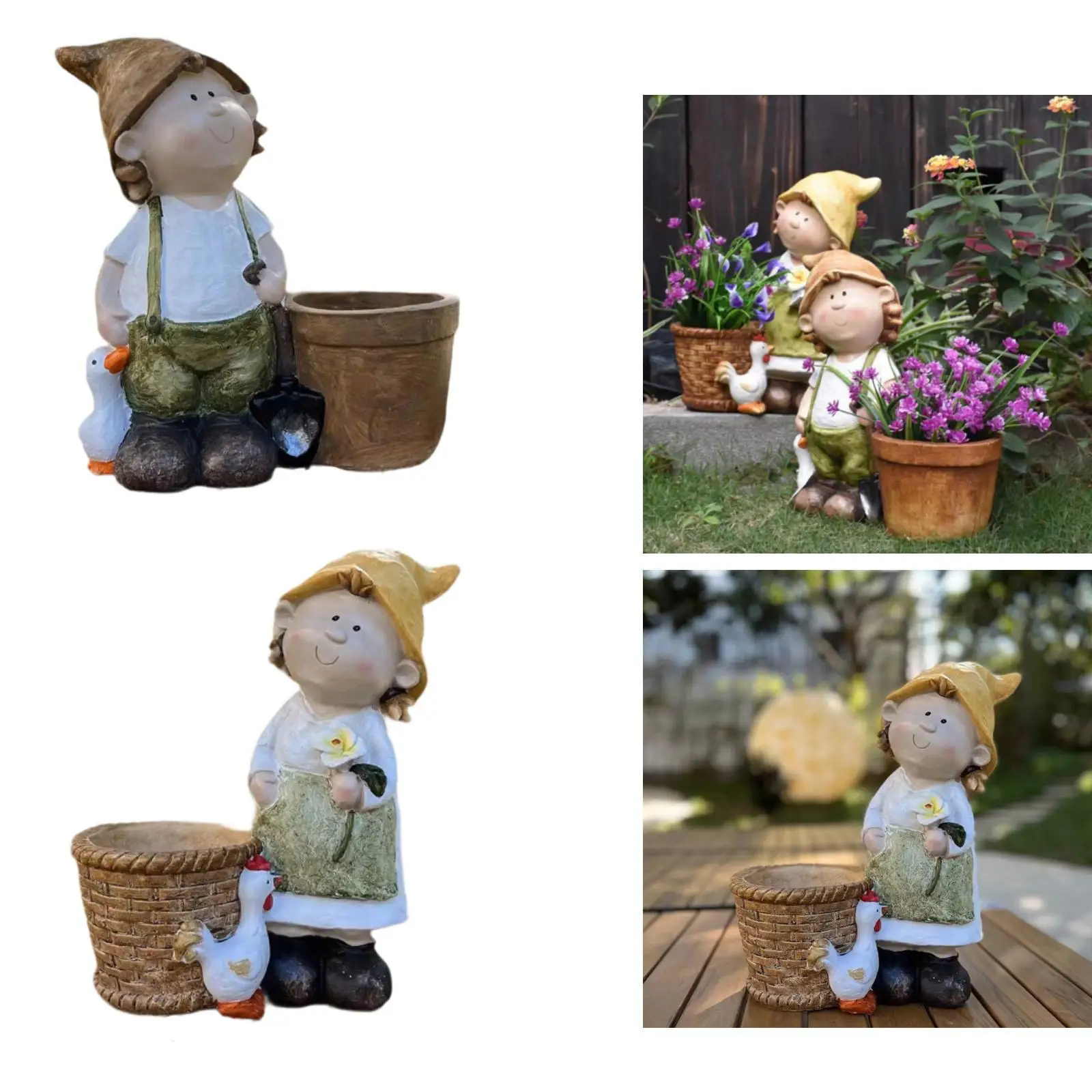 

Garden Statue Plant Pot Decoration Cute for Outdoor Indoor Plants Balcony