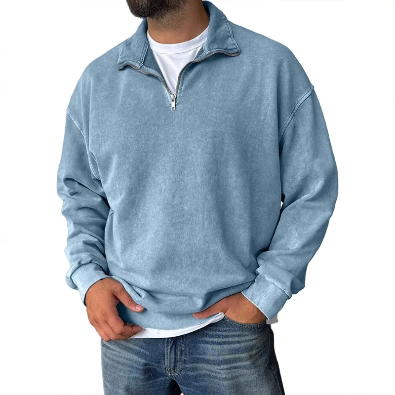 A New Highly Anticipated Men's Hoodie Stand-up Collar and Loose Off-the-shoulder Sleeves Export Fashion Comfort Men's Clothing