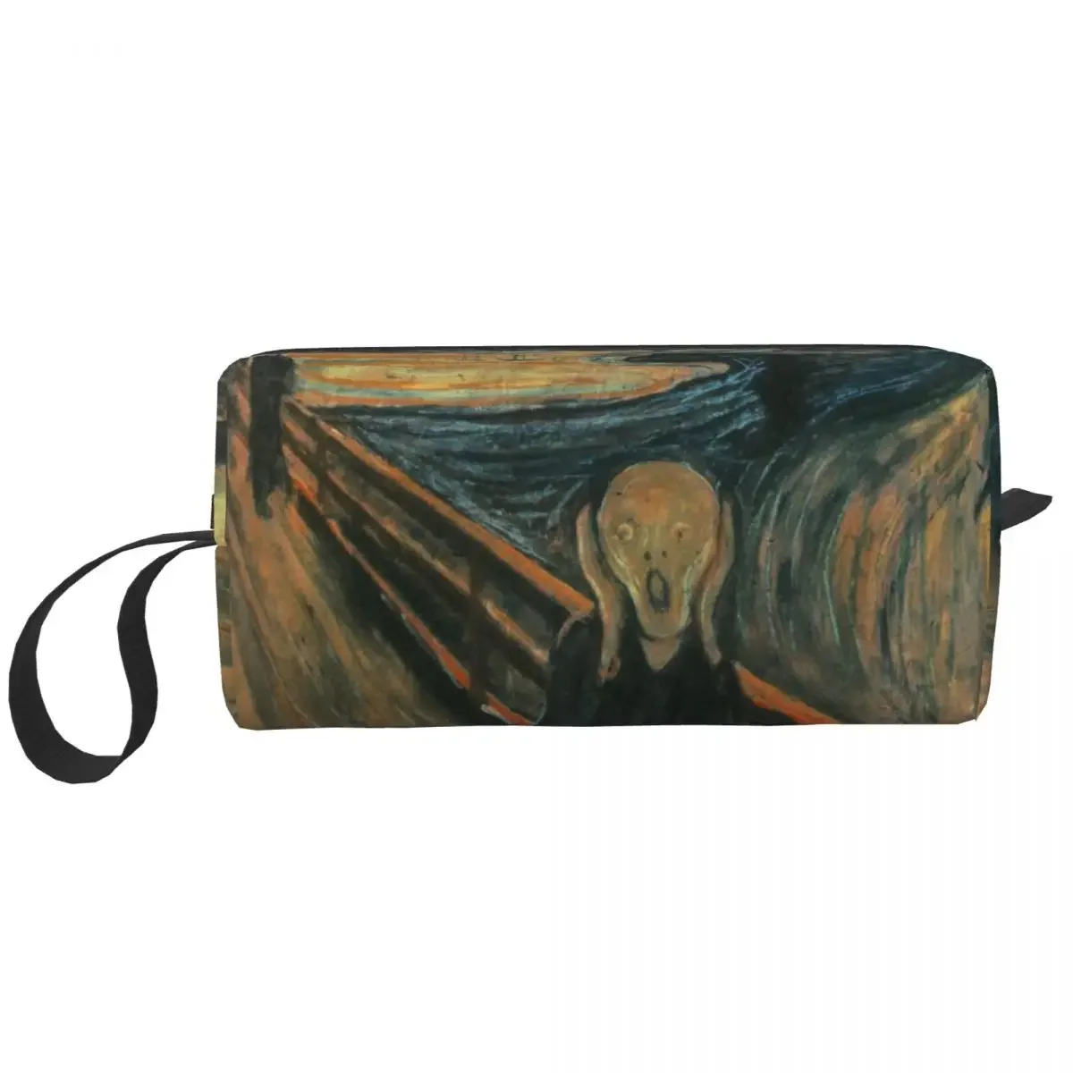 Cute The Scream By Edvard Munch Travel Toiletry Bag Women Famous Oil Painting Cosmetic Makeup Bag Beauty Storage Dopp Kit