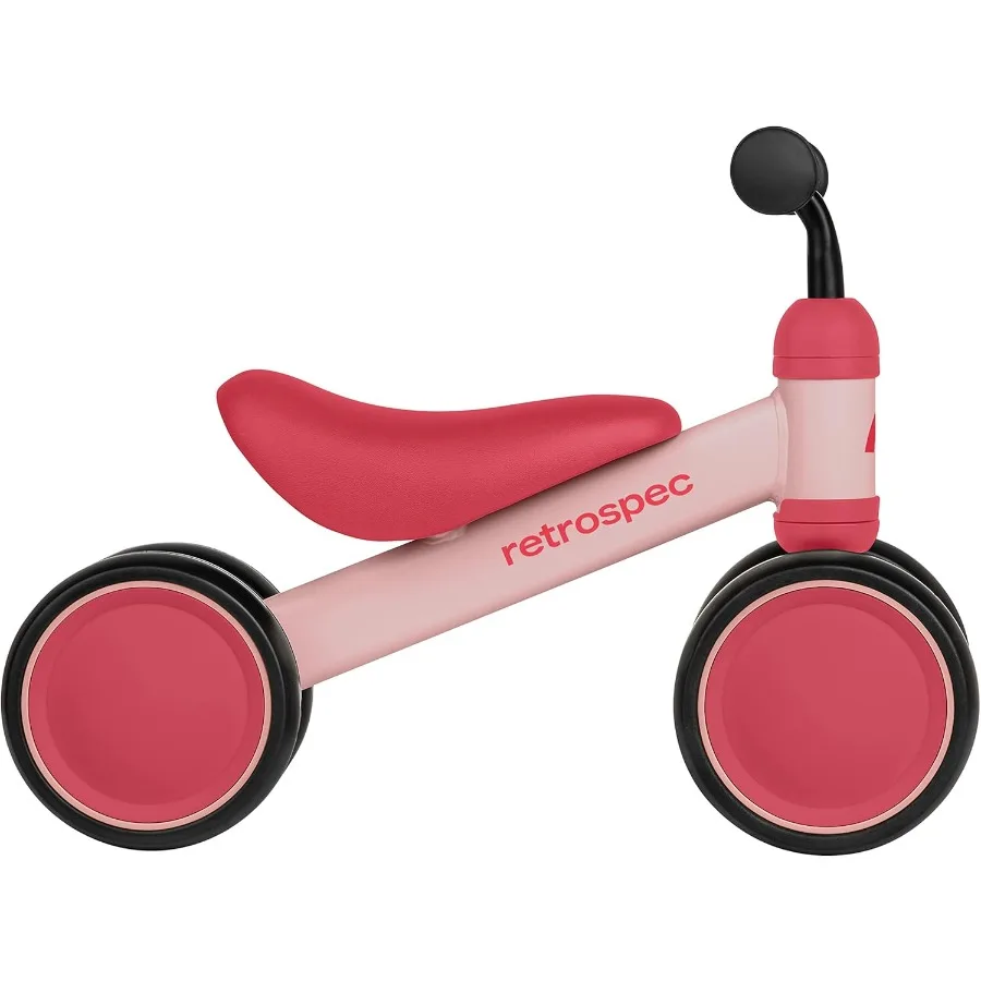 Retrospec Cricket Baby Walker Balance Bike con 4 ruote dai 12 ai 24 mesi - Bicicletta giocattolo per bambini di 1 anno - Ride On