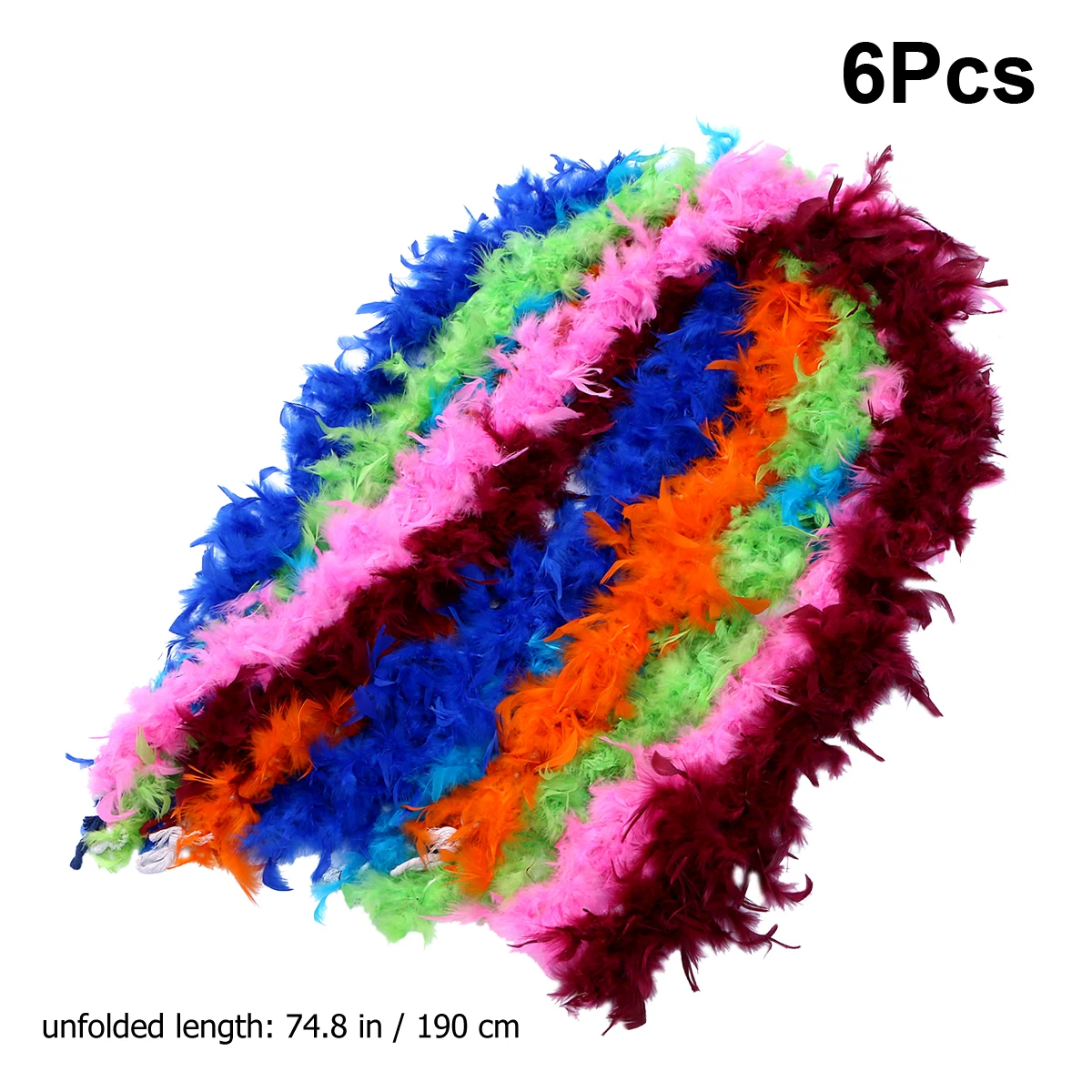 

6 pcs Decorative Strips Plump Turkey Boas Party Costume Accessory Craft Trim Fringe Handmade Natural Disinfected