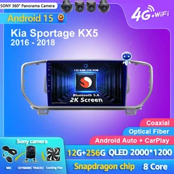 Android 15 Carplay 2K Screen Car Radio Multimedia Player For KIA Sportage KX5 2016 2017 2018 Autoradio Stereo 2din Head Unit