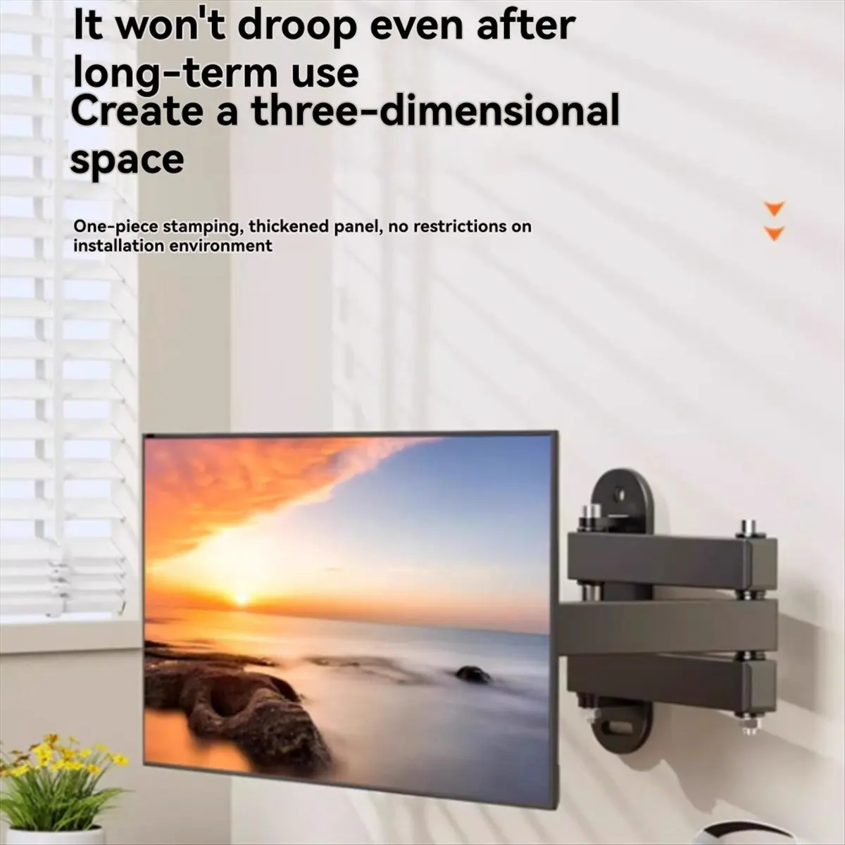 Adjustable TV Monitor Wall Mount Bracket for Most 10-26 in Installation Hole Spacing 100x100mm