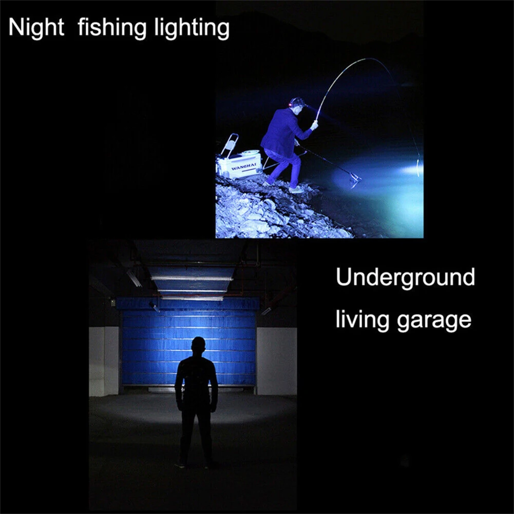 Led Headlight Rechargeable Super Bright Head-mounted Clip On Cap Light Torch For Night Fishing Camping