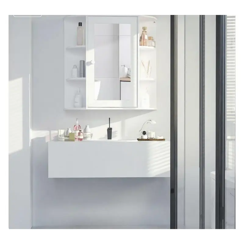 خزانة أدوية الحمام مع مرآة، منظم تخزين لمستلزمات التجميل والطب - حل أنيق مثبت على الحائط للصغار #2
