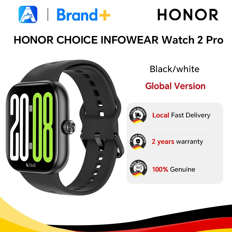 Montre connectée HONOR CHOICE Watch 2 Pro, version globale, écran AMOLED à bord fin de 1,97 pouce, HONOR CHOICE INFOWEAR Watch 2 Pro