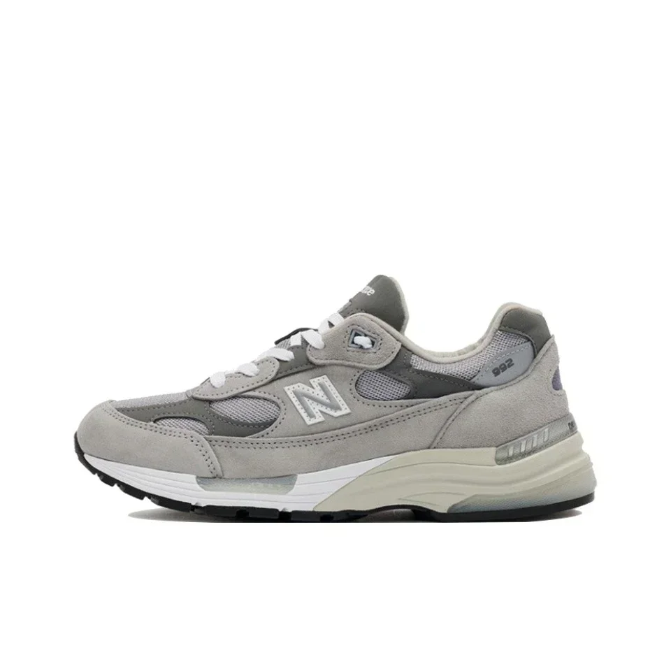 New Balance NB NB992 Classic Vintage Mesh Leather Casual Men's and Women's Running Shoes White Grey