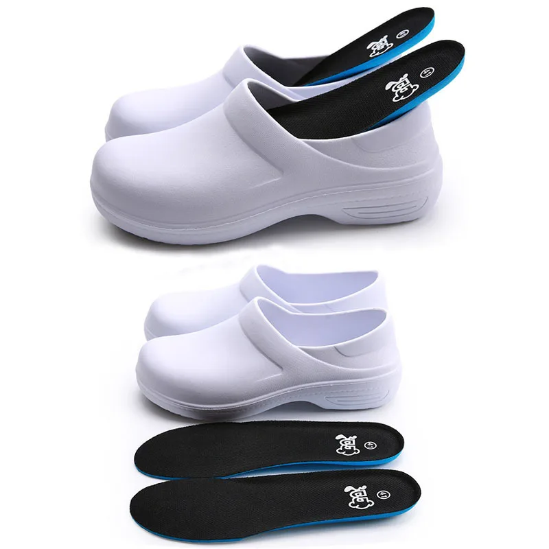 chef Safety Shoes Non-slip Kitchen Work Shoes For Men Women Oilproof Waterproof Rain Boots EVA Lightweight Soft Water Shoes_voghion.com