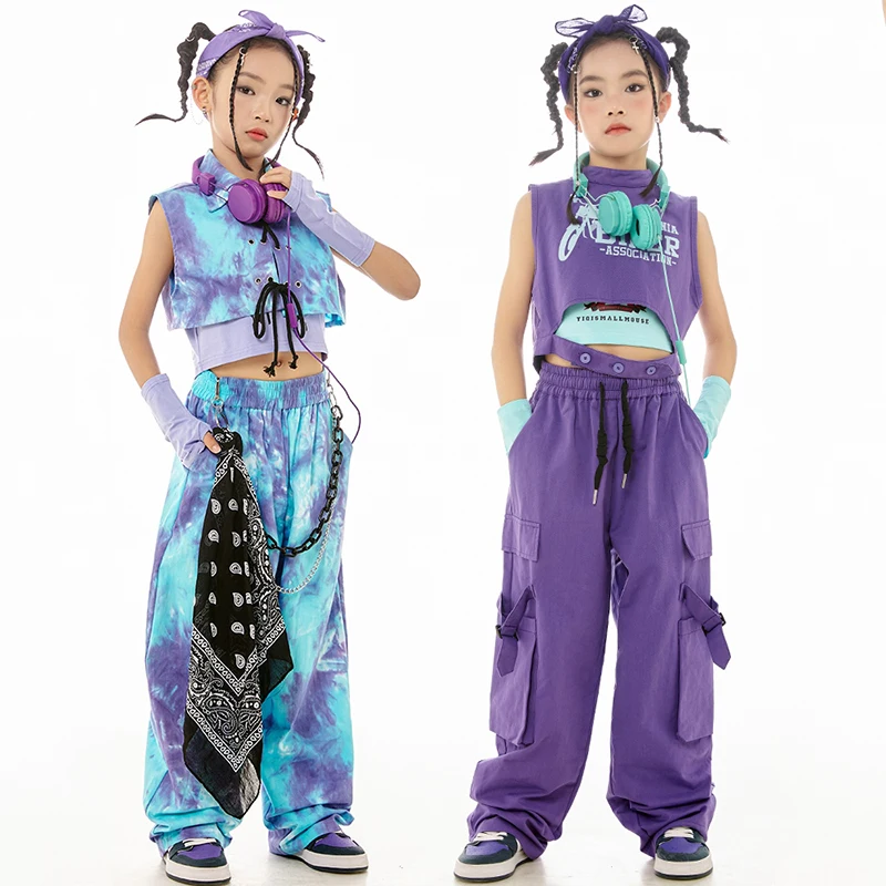 Vêtements de performance de danse jazz pour filles, Kpop Crop, Y-adt, Hip Hop Pants, Enfants Interdit Catwalk, Costume de danse moderne, Scène BL12738