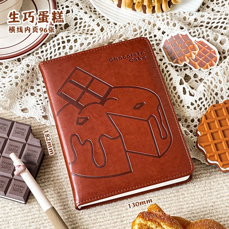 Cute Bread Design A5 PU Leather Loose Leaf Binder Notebook Detachable Journal Planner for Students School