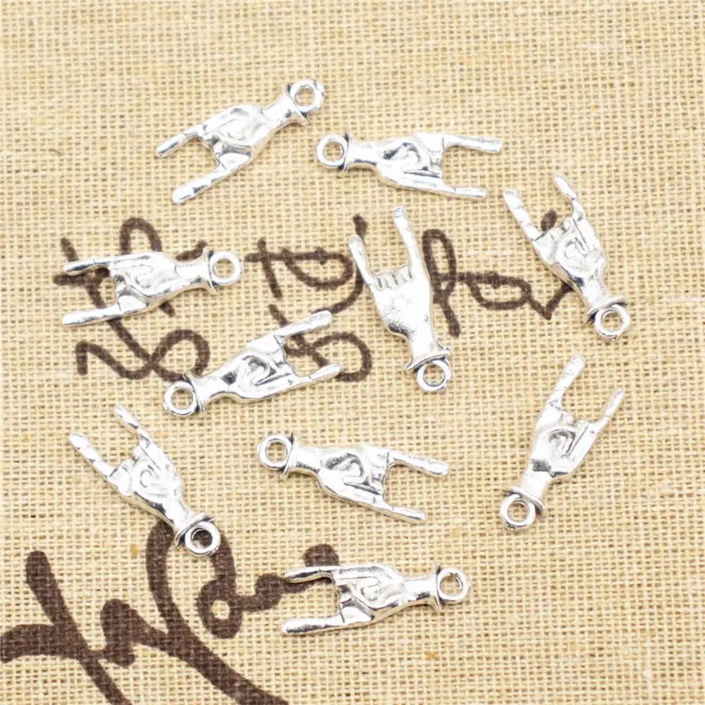 100pcs Wholesale Jewelry Lots Gesture Charms Pendant Supplies For Jewelry Materials 8x22mm