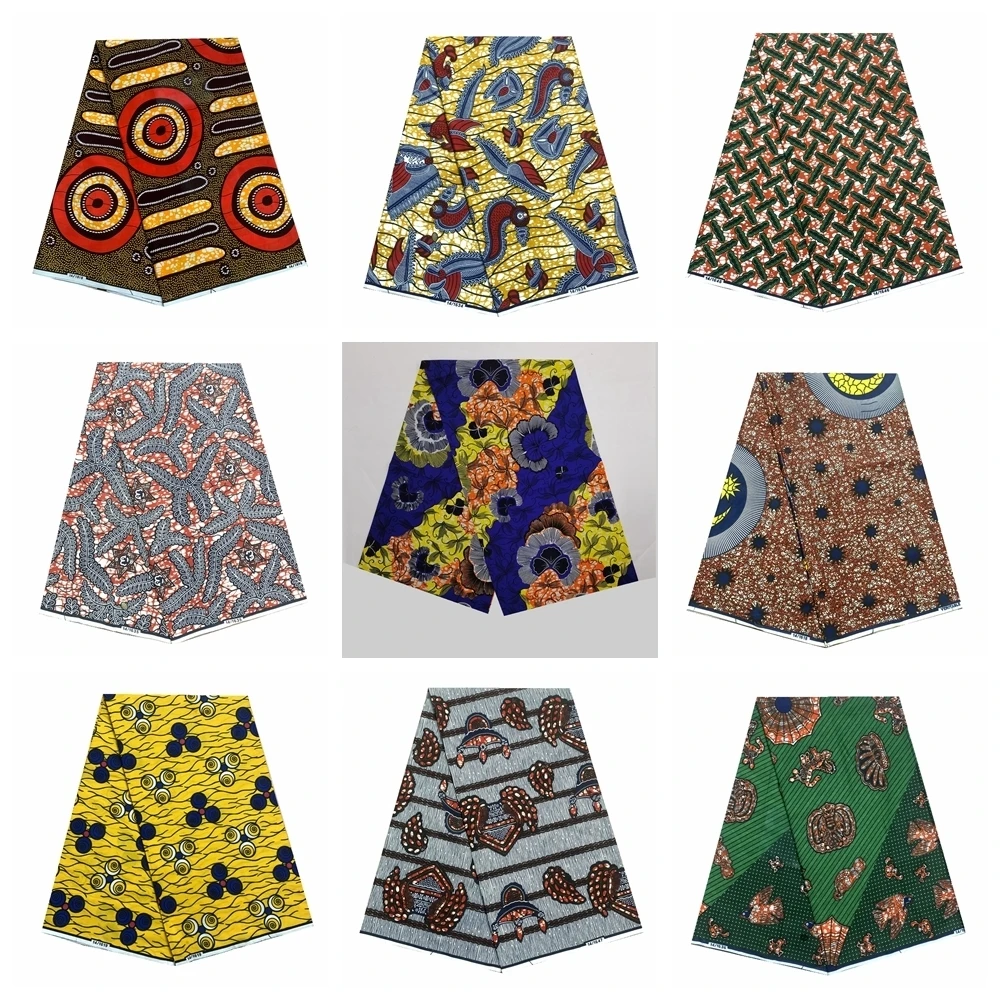 2024 High Quality Soft Ankara Fabric Smooth African Real Wax Print Cotton 100% Tissus Wax Africain For Sewing Material 6yard