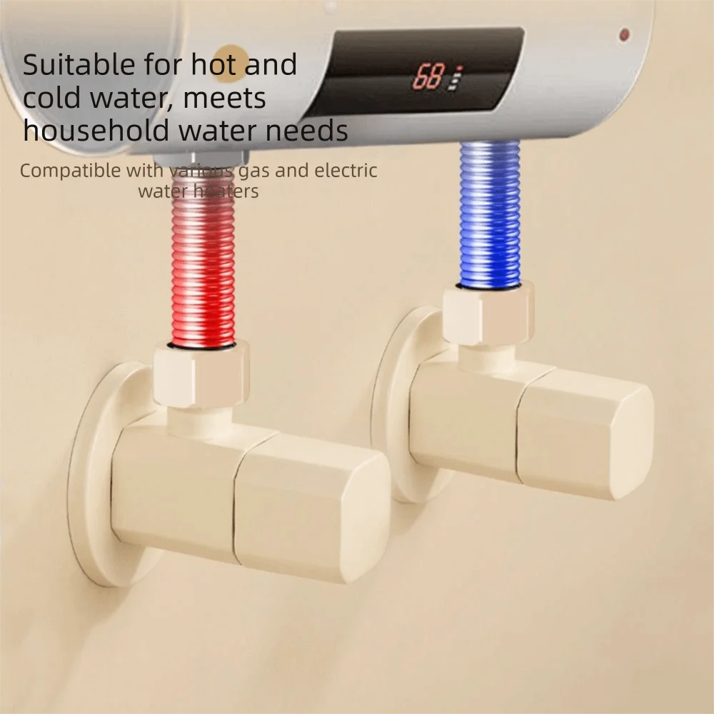 

Латунный угловой кран G1/2 с медным корпусом, кремово-белый, быстрооткрывающийся, трехходовой, для ванной комнаты