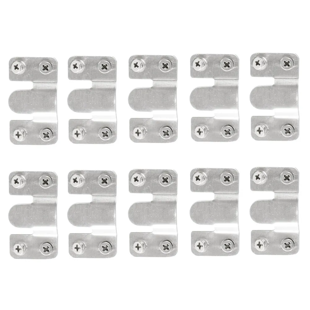 10Pcs Stainless Steel Corner Brace Photo Frame Hook Heavy Duty Picture Hanger for Canvas Art Mirror Clock Cabinet Wall Mounting