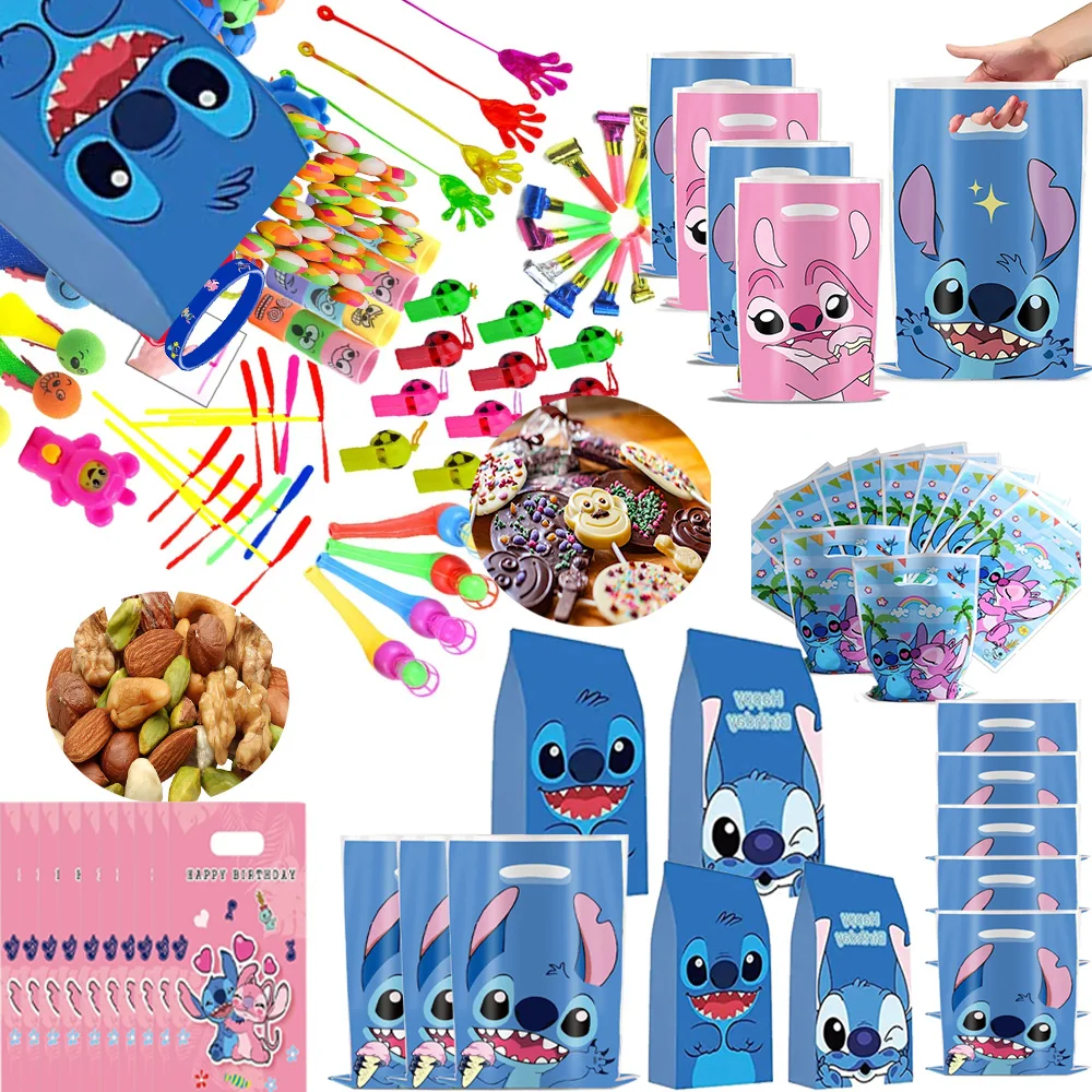 10/20/30 PCS Disney Stitch Gift Bags Cookies Candy Bags Stitch Themed Kids Birthday Supplies Home Gifts Decoration Gift Bags