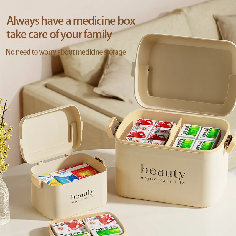 Portable medical kit Multifunctional household medicine kit Small first aid kit medicine storage box Large medical kit