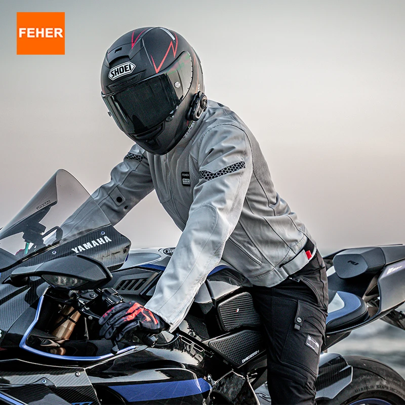 

FEHER Summer Motorcycle Jacket Man and Woman Ventilated Mesh Design Commuter with CE Protective Gear Motorbike Riding Jackets