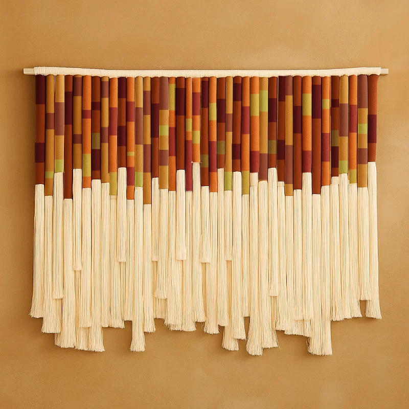 

Design Trends 2025 Minimalistic Hand Woven in Textile for Living Provide Tapestry As Restaurant Art with Macrame and Acoustic