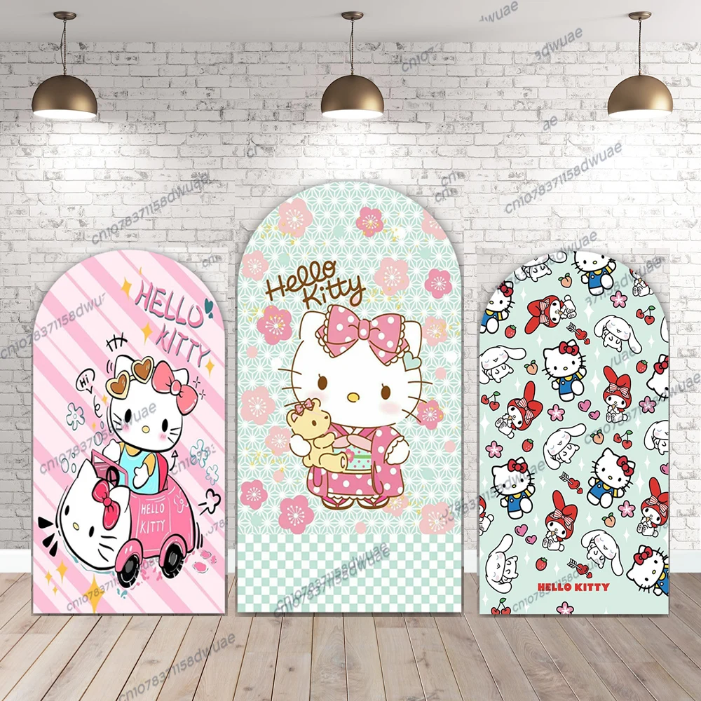 

Hello Kitty Birthday Party Photo Backdrop Baby Shower Photo Background Arch Photography Backdrop Decoration