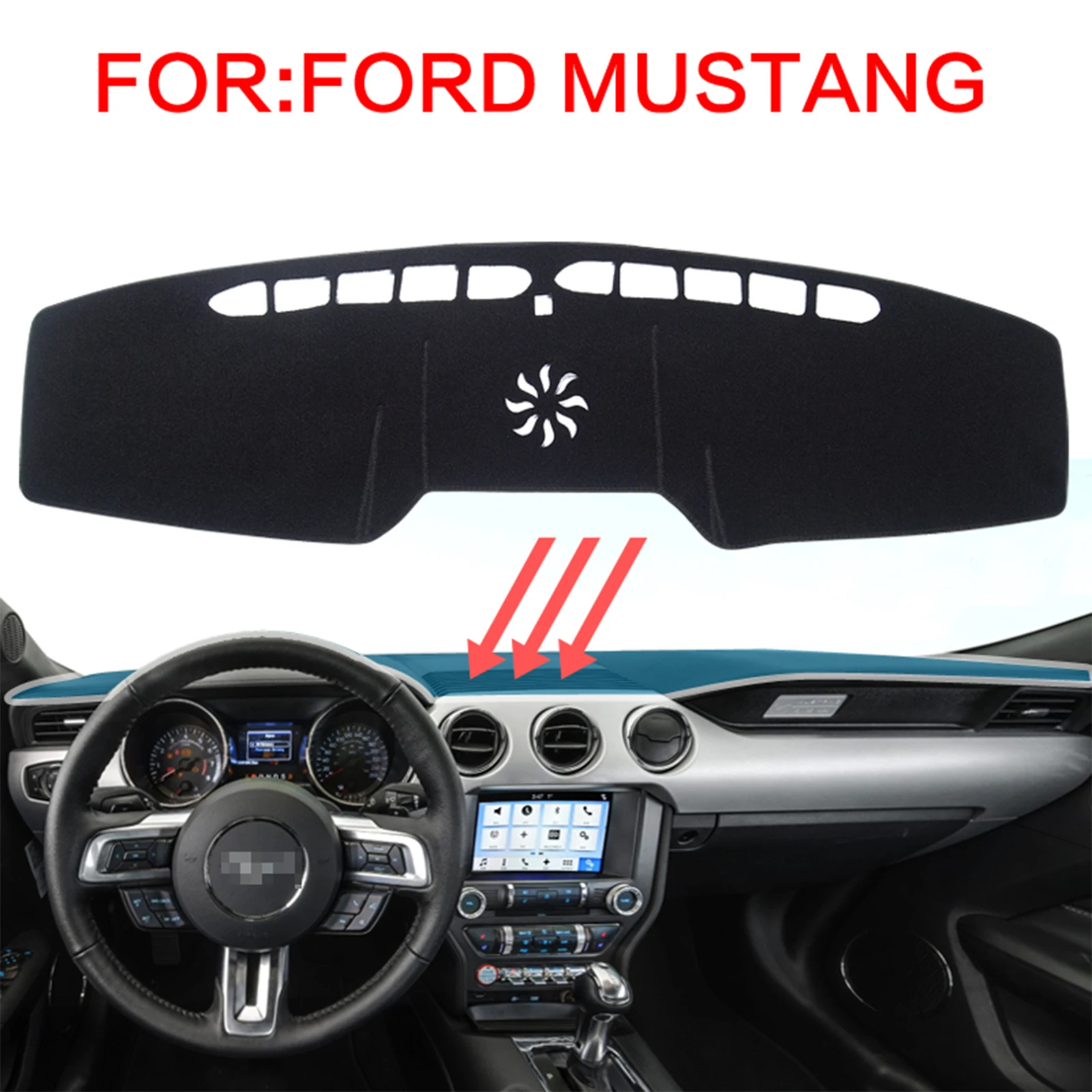 

Car Dashboard Mat for Ford Mustang 2015 2016 2017 2018 2019 2020 2021 2022 Sunshade Protective Carpet Dash Mat Dashmat