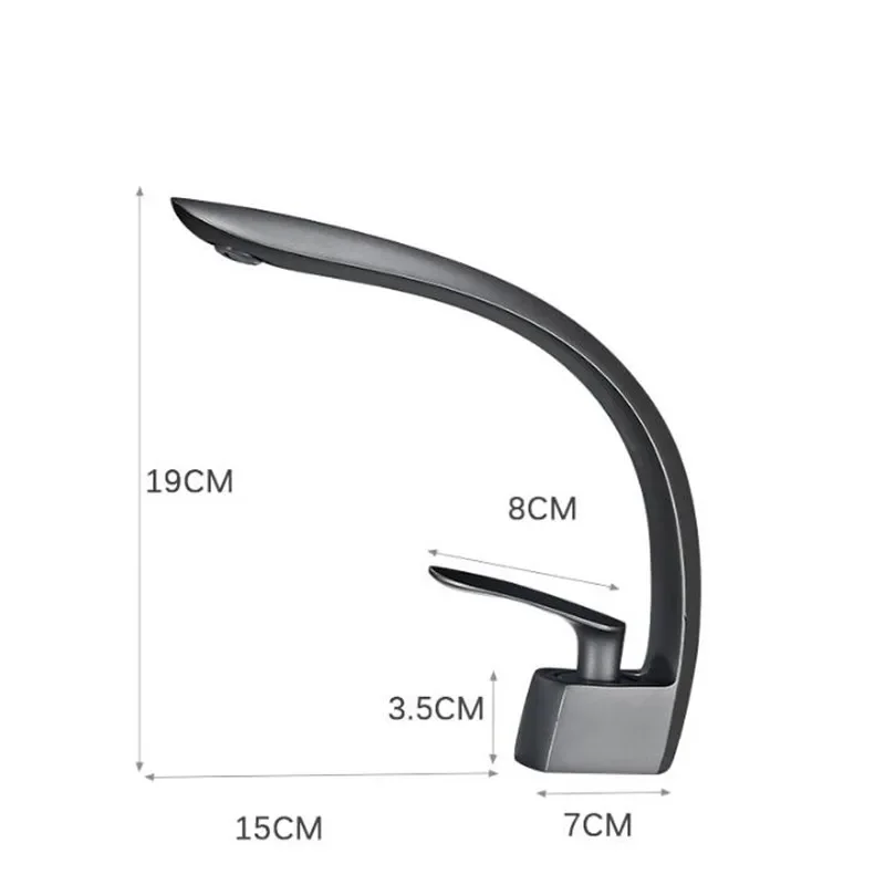 Basin Faucet Grey/Black Bathroom Mixer Tap Brushed Gold  Wash basin Faucet Single Handle Hot and Cold Waterfall Faucet