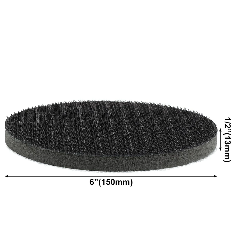 4Pcs 6 Inch Hook And Loop Soft Foam Buffing Pad Sponge Buffer Backing Pad Soft Density Interface Pads Hook And Loop