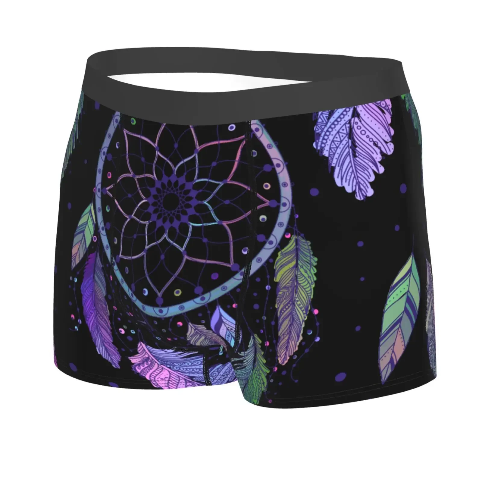Black Dreamcatcher Print Men's Underwear Healthy Soft Comfortable High-Quality Men's Briefs Stylish Trendy Casual Sports Panties