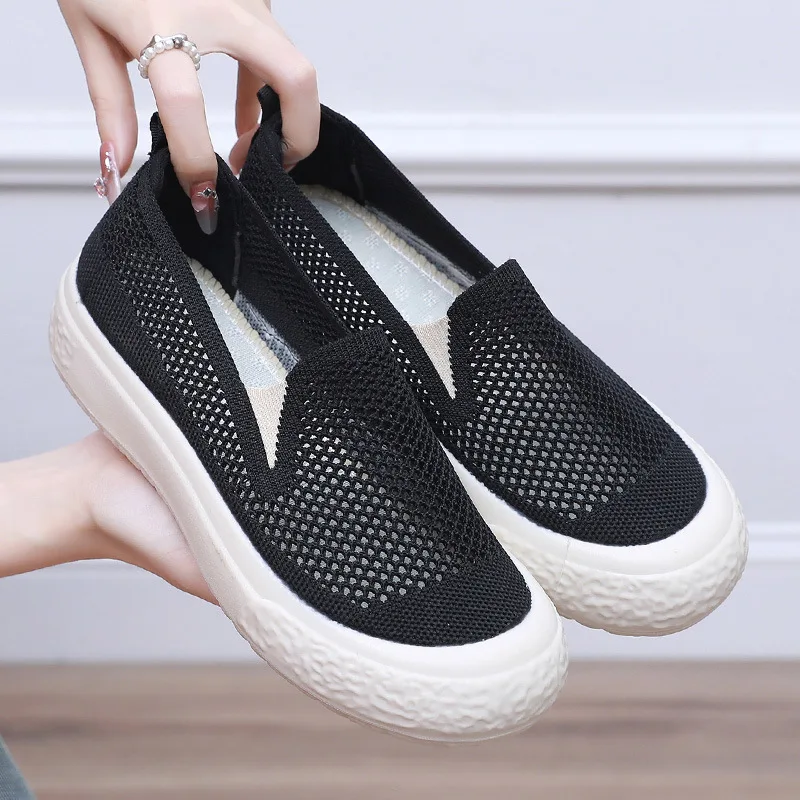 Zapatos De Mujer Sneakers Women Casual Shoes Mesh Soft Loafers Bottom Walking Shoes Mom Comfortable Footwear Flat Women Shoes