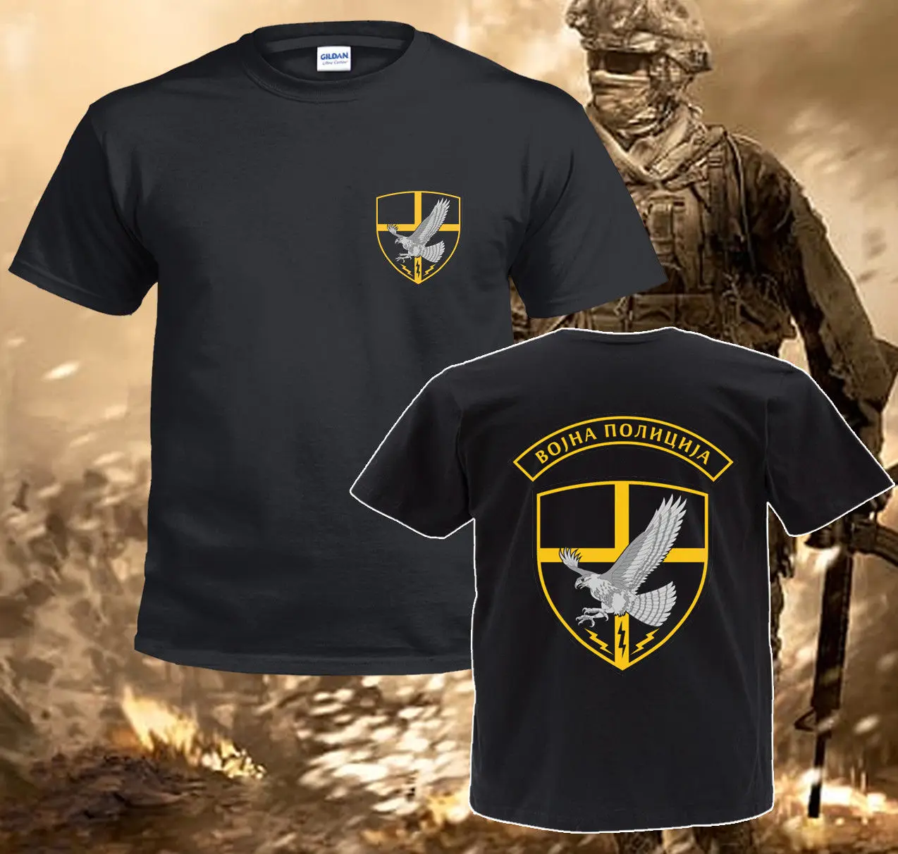 Serbian Special Forces Military  Counter-terrorist Battalion Mens T Shirt. High Quality Cotton, Loose Casual T-shirt S-3XL