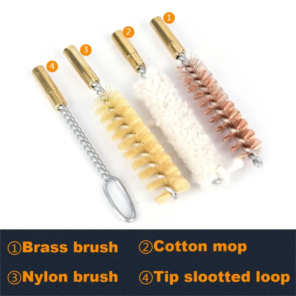 GUGULUZA 7pcs/set Universal Pistol Gun Cleaning Kit Bore Brush 9mm Caliber with Brass Brush Rod Weapon Cleaning Tool Set image 3