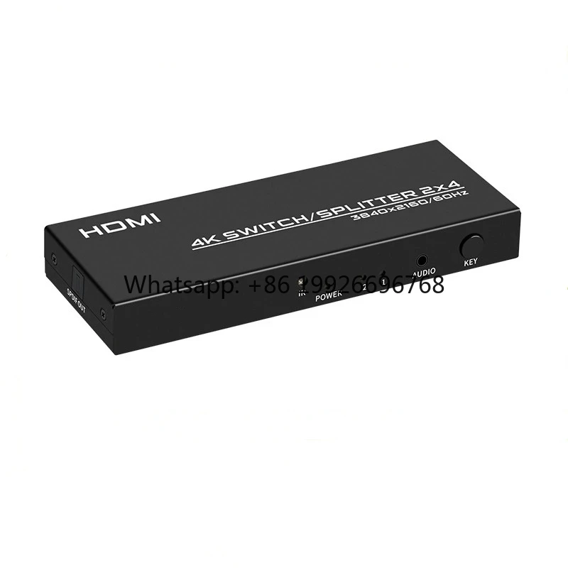 

2 Inputs 4 Outputs with IR Remote 4K 60Hz 3D HDMI 2.0 Switch Splitter 2x4