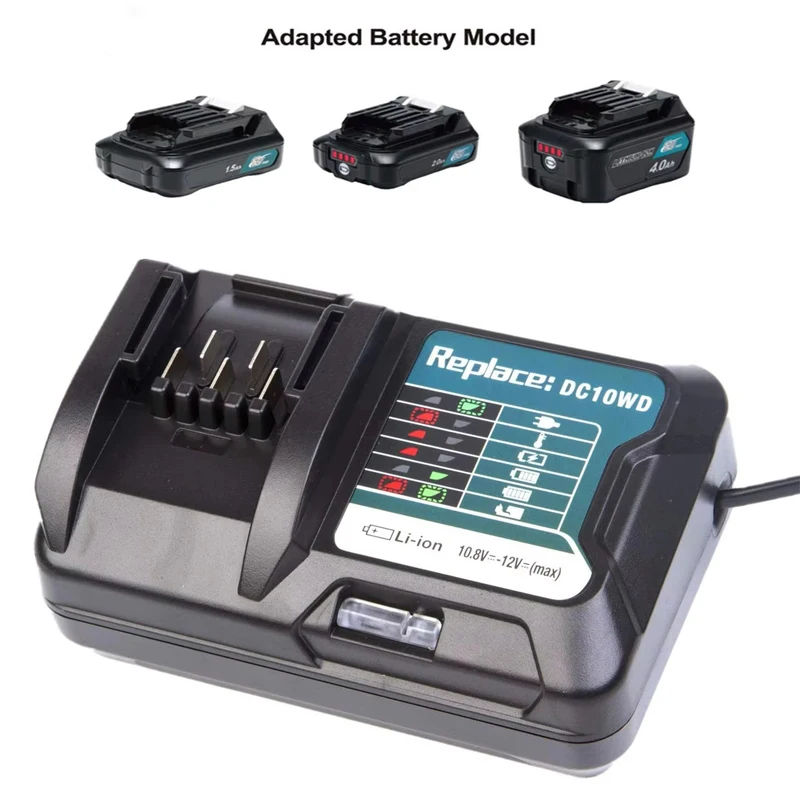 Fast Lithium Battery Charger For Makita 10.8V 12V Dc10Wd / Dc10Sb / Dc10Wc / Bl1015 / Bl1016 / Bl1021B / Bl1041B Led Charger