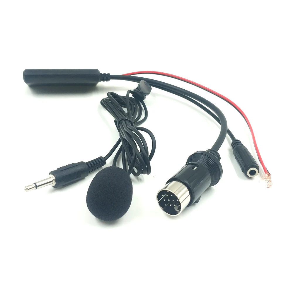 Biurlink Car Bluetooth AUX Cable Microphone Handsfree Adapter For Kenwood Radio 13pin Port Bluetooth Audio Cable