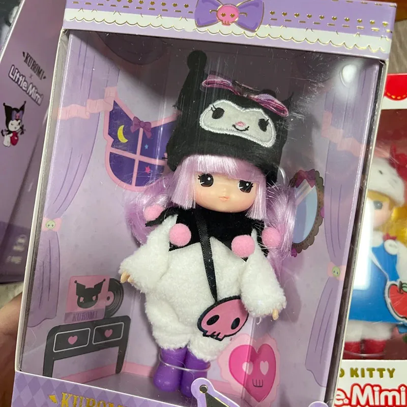 Sanrio Anime Action Figure Toys, Hello Kitty, Kulomi Desenhos Animados, Boneca Cross-Dressing, Coração Feminino, Ornamento de Mesa Bonito, Presentes da Menina