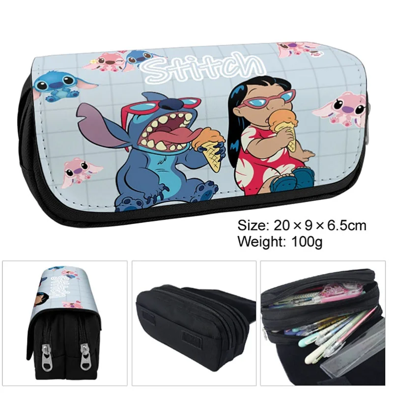 Stitch duży piórnik Anime Stitch Kuromi kosmetyczki szkolne piórniki torba piórnik artykuły papiernicze prezenty dla studentów