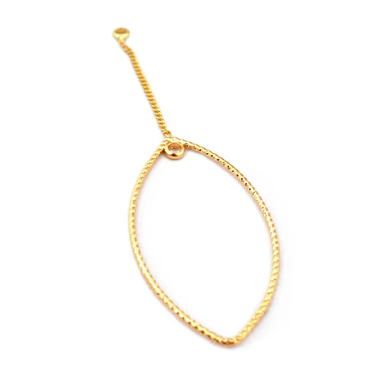4PCS 18K Gold Color Brass Twisted Wire with Chain Rhombus Charms Pendants Diy Jewelry Making Earrings Accessories for Women