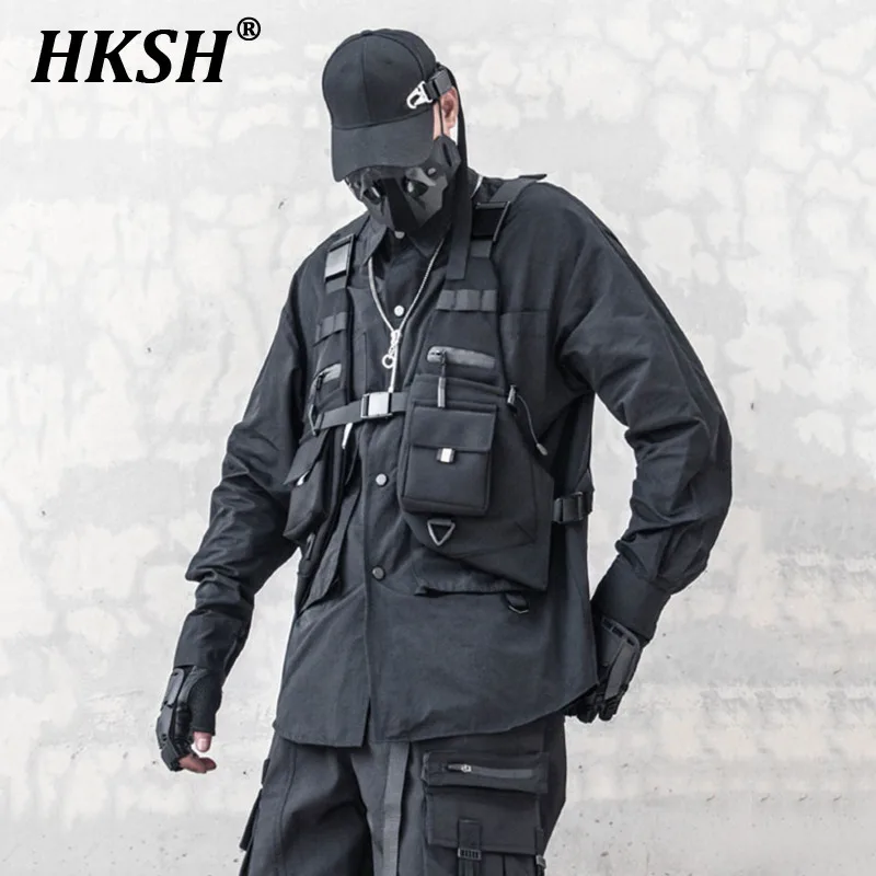 HKSH Niche Dark Tactical Vest Functional Outdoor Sport Motorcycle Waistcoat Tactical Safari Style Tank Tops Customizable HK2345