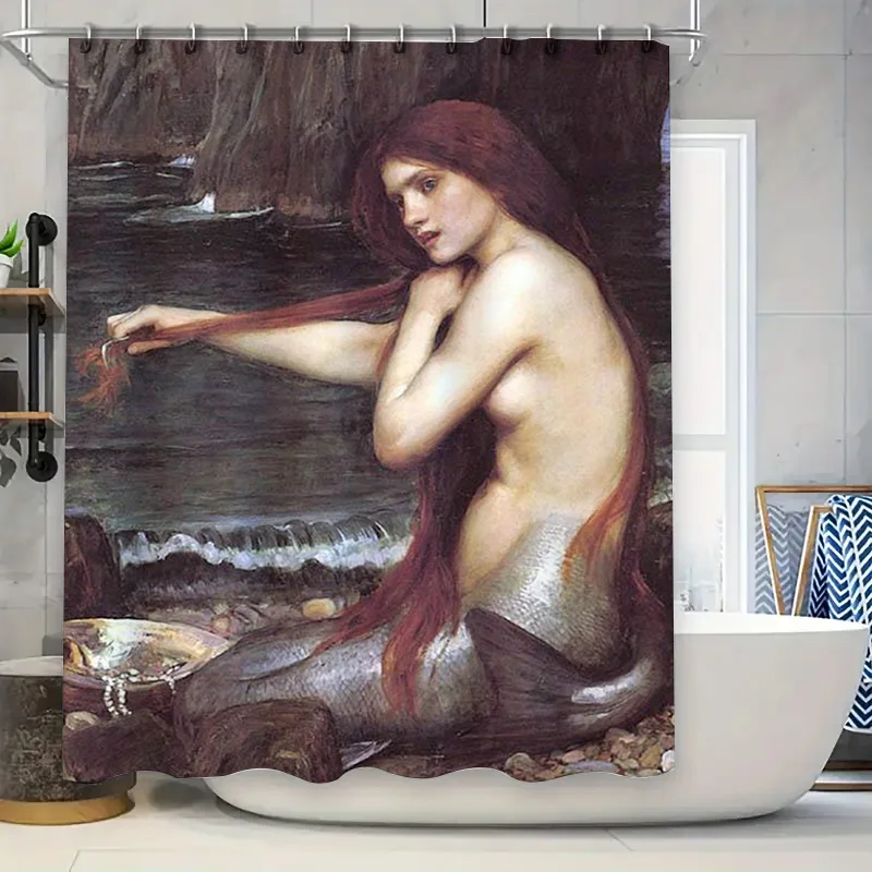 

Художественная занавеска для душа с русалкой, украшение для ванны для домашнего декора