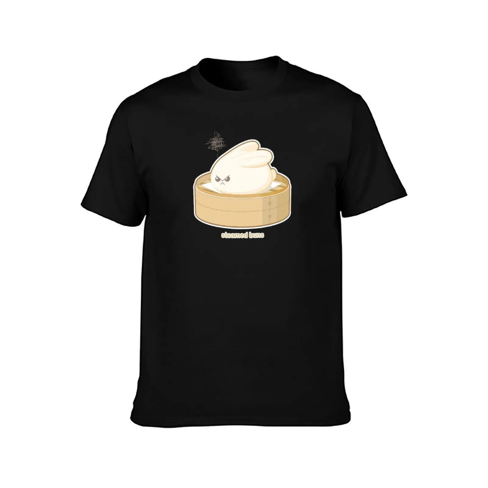 Steamed Buns T-Shirt Summer Casual Cotton Tee Oversized Streetwear Tops Vintage Graphic Print Loose Fit Short Sleeve