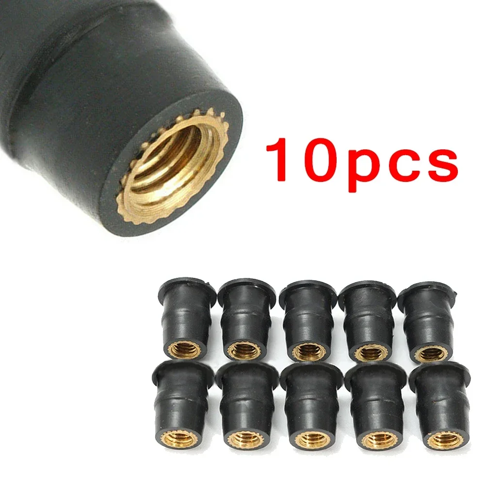 Findme 10X Motorcycle Windshield Rubber Nuts M5 Vibration Damper Panel Mount Accessory Bolt Screws Fastener For Yamaha Kawasak