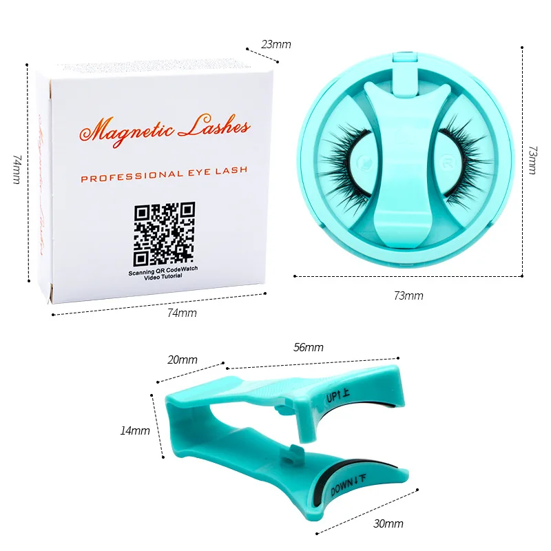 Ensemble de faux cils magnétiques réutilisables 3D, sans colle, naturels, imperméables, avec applicateur adapté aux voyages