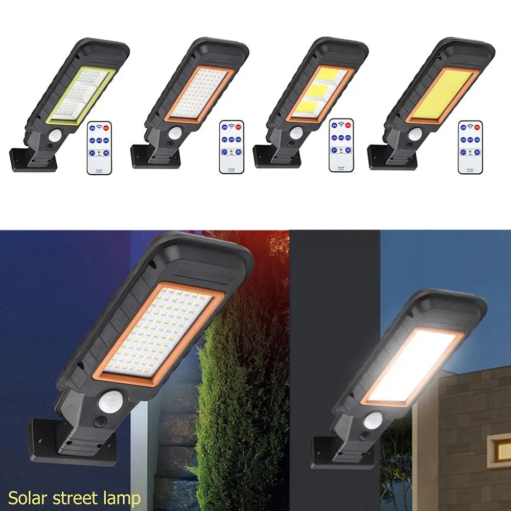 LED Wireless Remote Control Solar Street Light Outdoor Waterproof Wall Lamp Human Body Induction Garden Light Solar Street Lamp