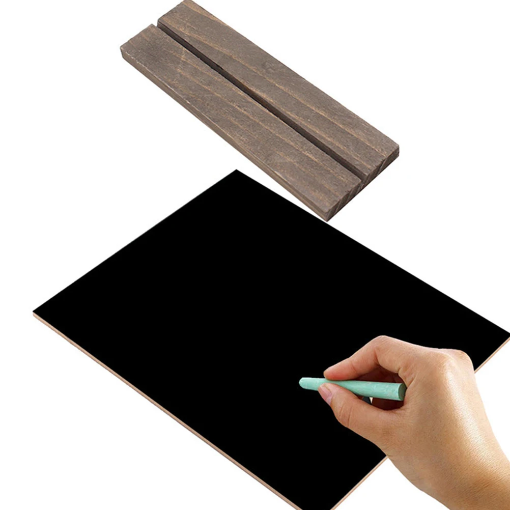 

4pcs Small Display Blackboard Creative Wood Base Double-Sided Writing Erasable Blackboard for Store Hotel Bar
